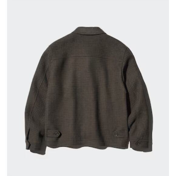 Uniqlo Single Collar Short Jacket | Checked Brown (Unisex) - Picture 4 of 13